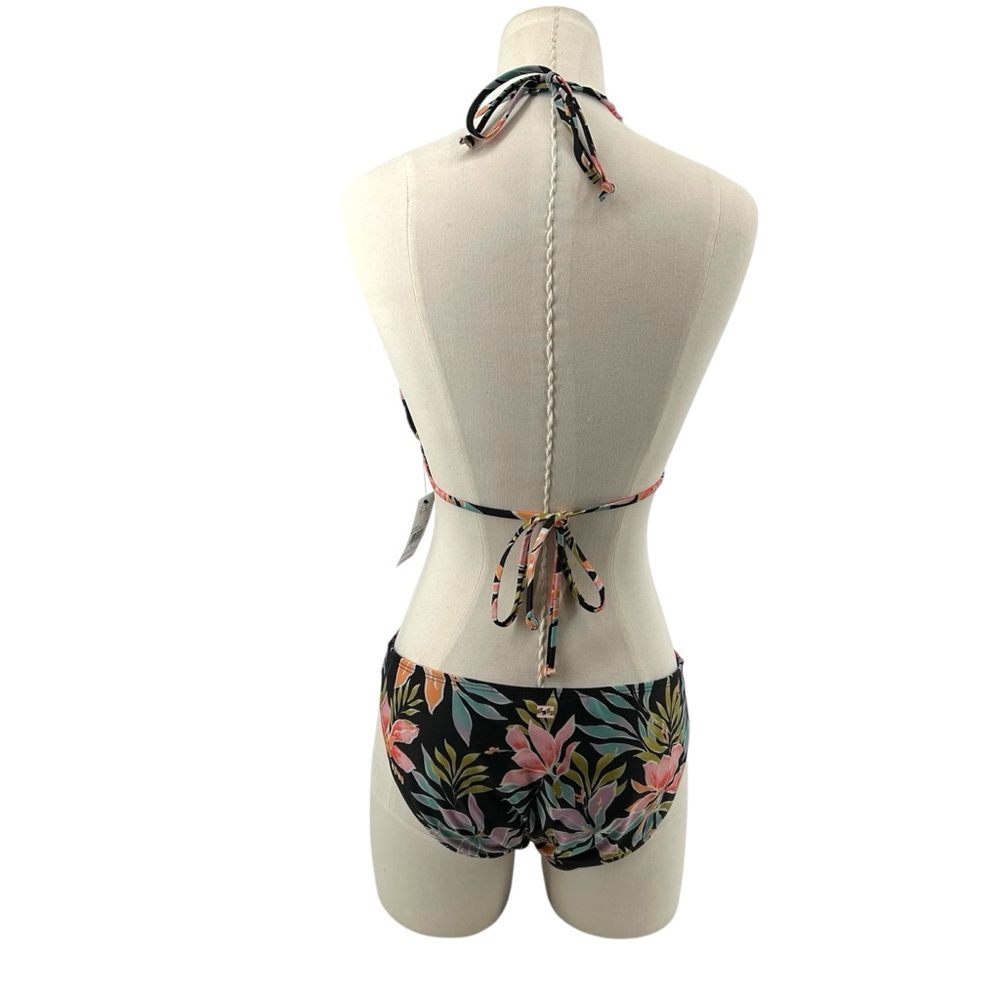NWT Billabong Beach Babe Tri Set Black Floral Print Women’s Size XL - Picture 7 of 15